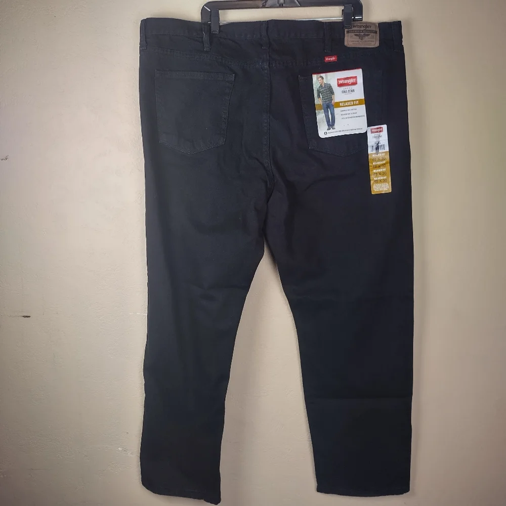 Wrangler Relaxed fit Men’s‎ Jeans Black 5 Star Premium Denim Size 48x30 NWT
